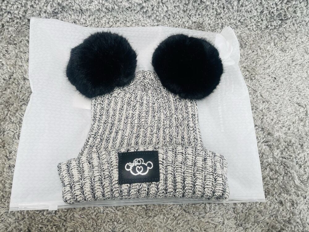 Love Your Melon X Disney Minnie Mouse Beanie Hat Double Pom’s Black